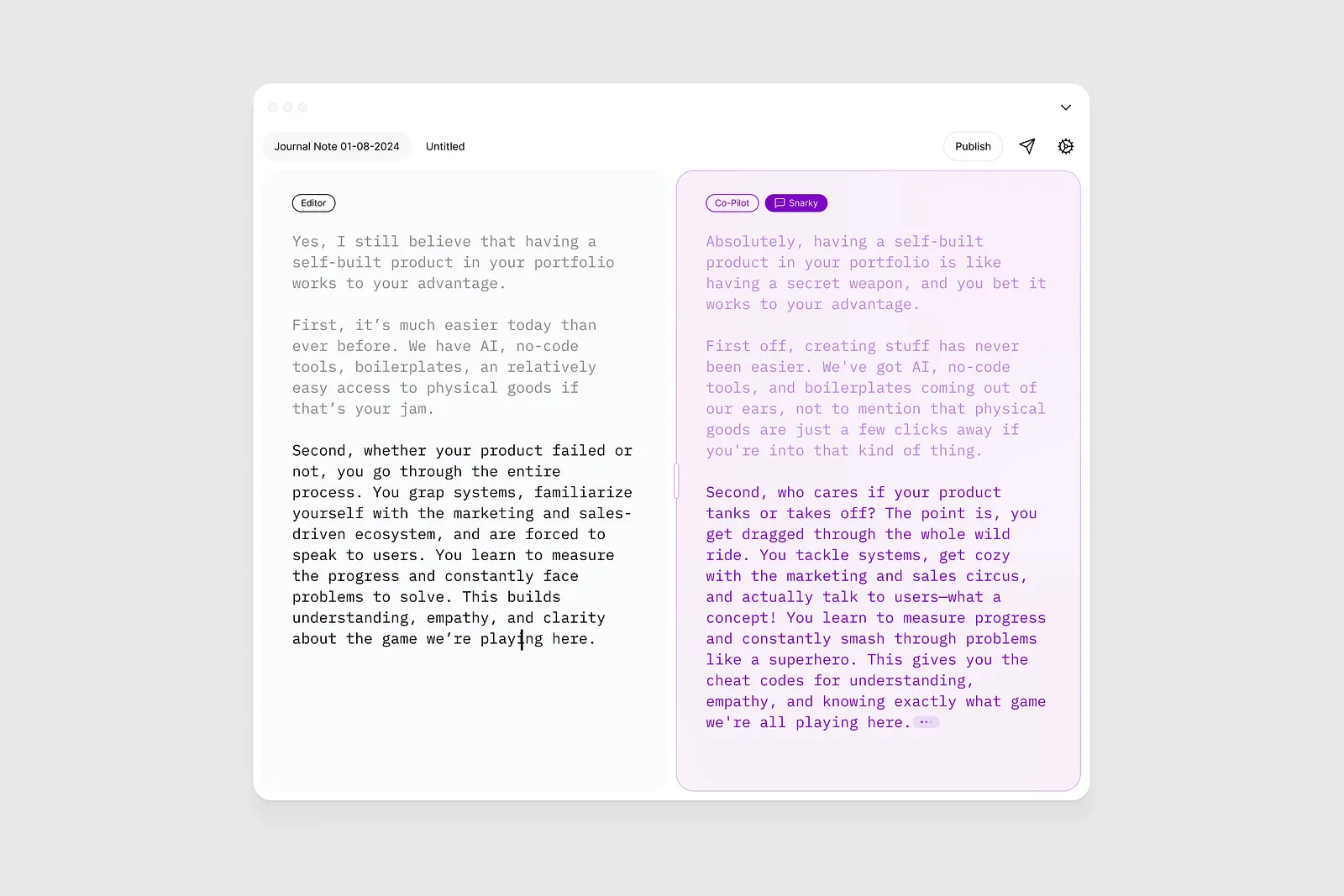 AI Copilot Text Editor